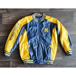 Navy Midshipmen Steve & Barrys Varsity Jacket Men's Small Full-Zip Blue/Y